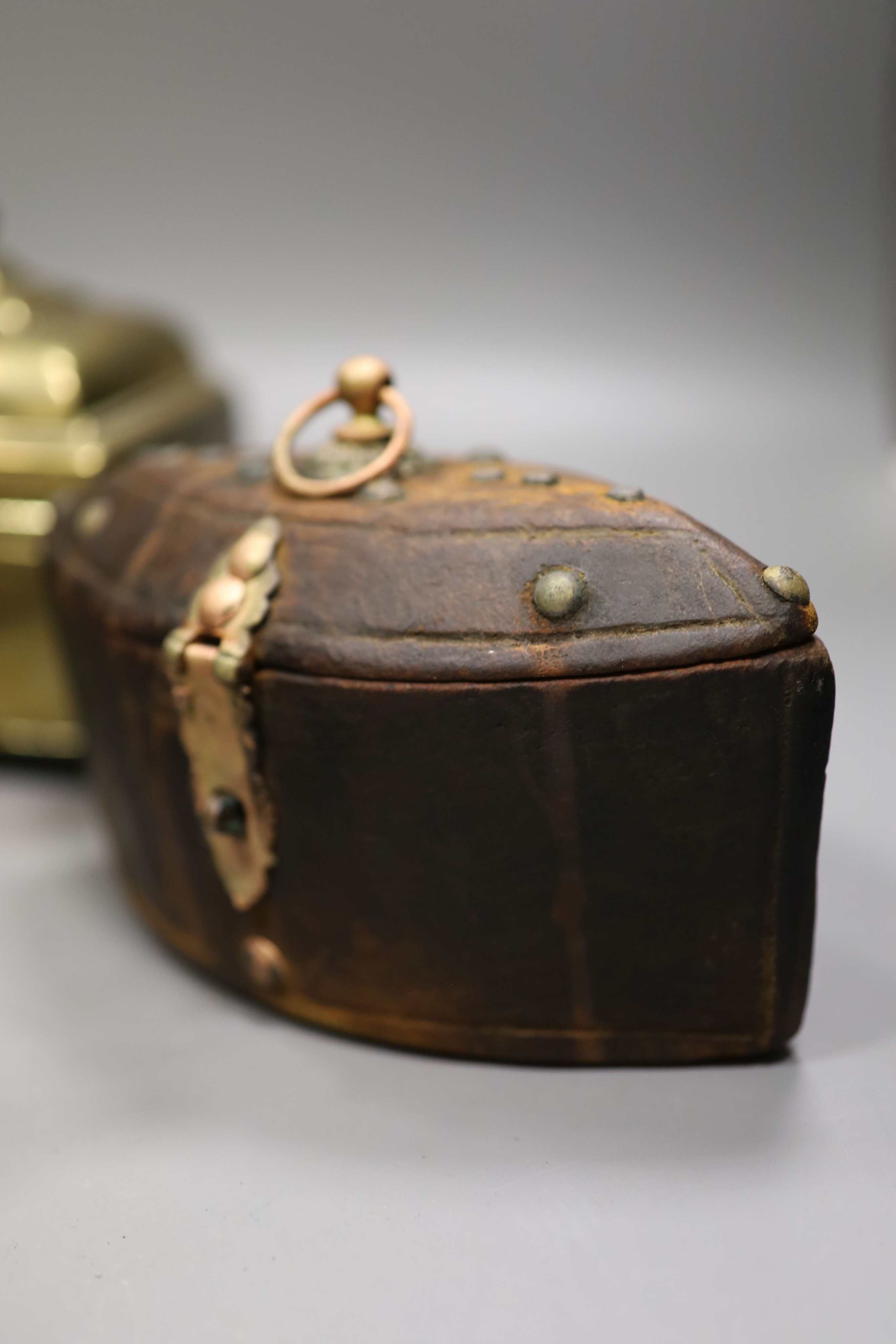 Indian metalware including casket, 16.5cm, and incense burner etc.